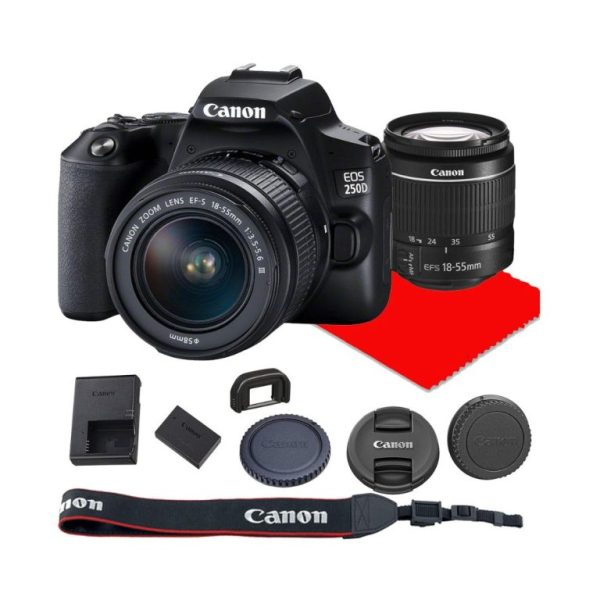 Canon EOS 250D / Rebel SL3 DSLR Camera w/ 18-55mm F/3.5-5.6 III Lens