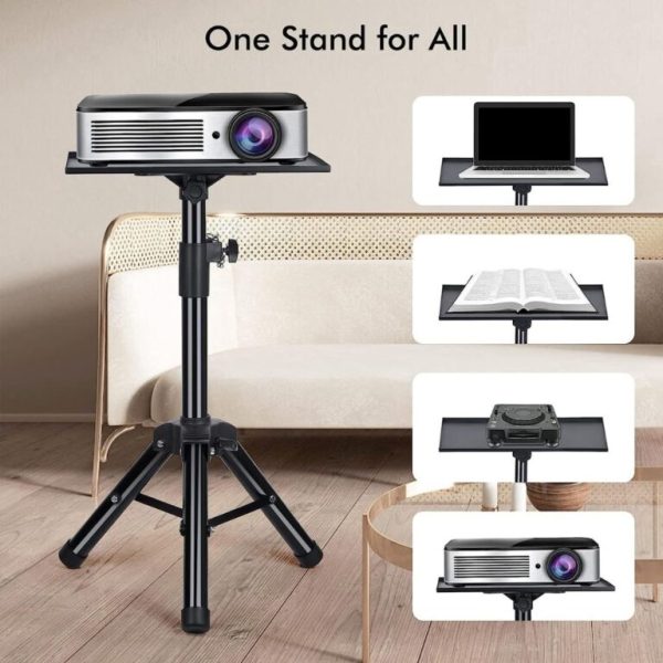 Projector Stand Tripod, Laptop Tripod Stand with Adjustable Height Perfect for Outdoor Movies