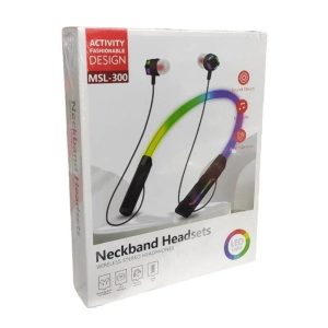 Headphones Neckband Bluetooth Headset MSL-300 LED