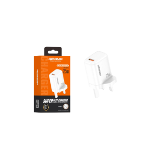 Amaya ACW-U52S-C29 25W single U GB 2in1 charger with Type-C cable